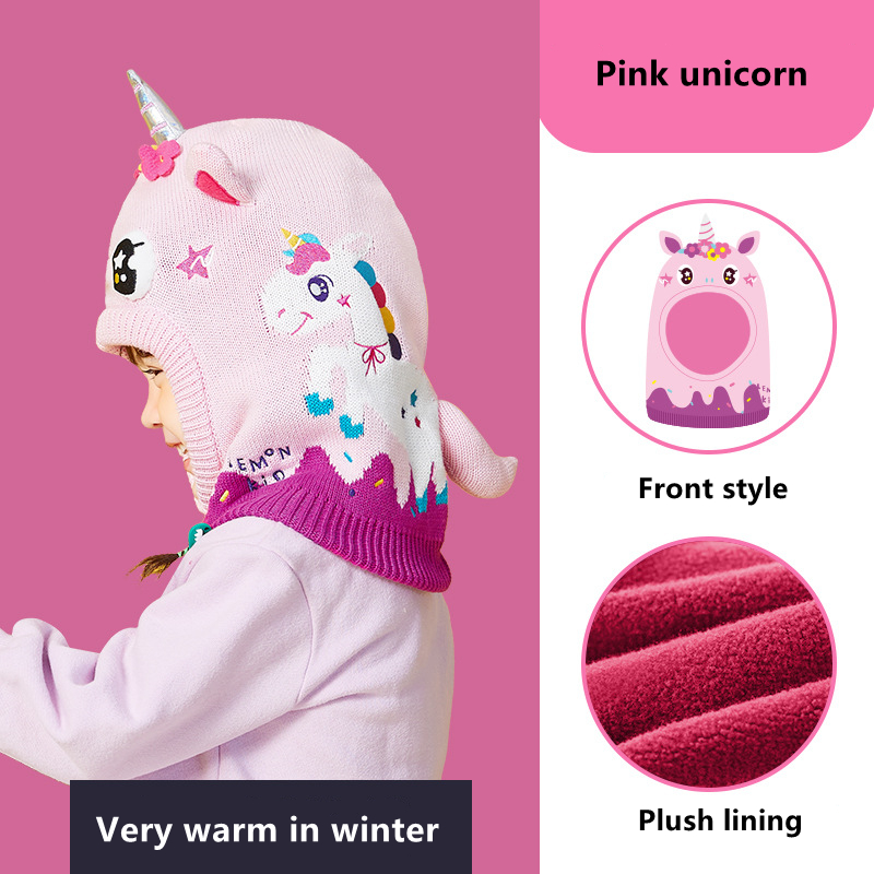 Kids Hat Scarf Gloves Set 3D D - Knit Beanie Hat Warm recension och pris