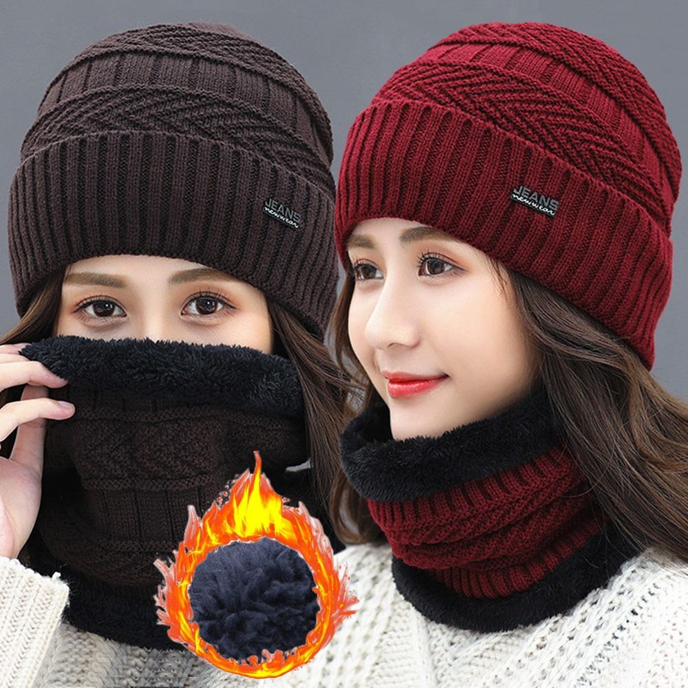 Warm Soft Fleece Knitted Hat B - Knit Beanie Hat Warm recension och pris