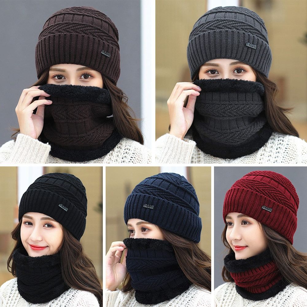 Warm Soft Fleece Knitted Hat B - Knit Beanie Hat Warm recension och pris