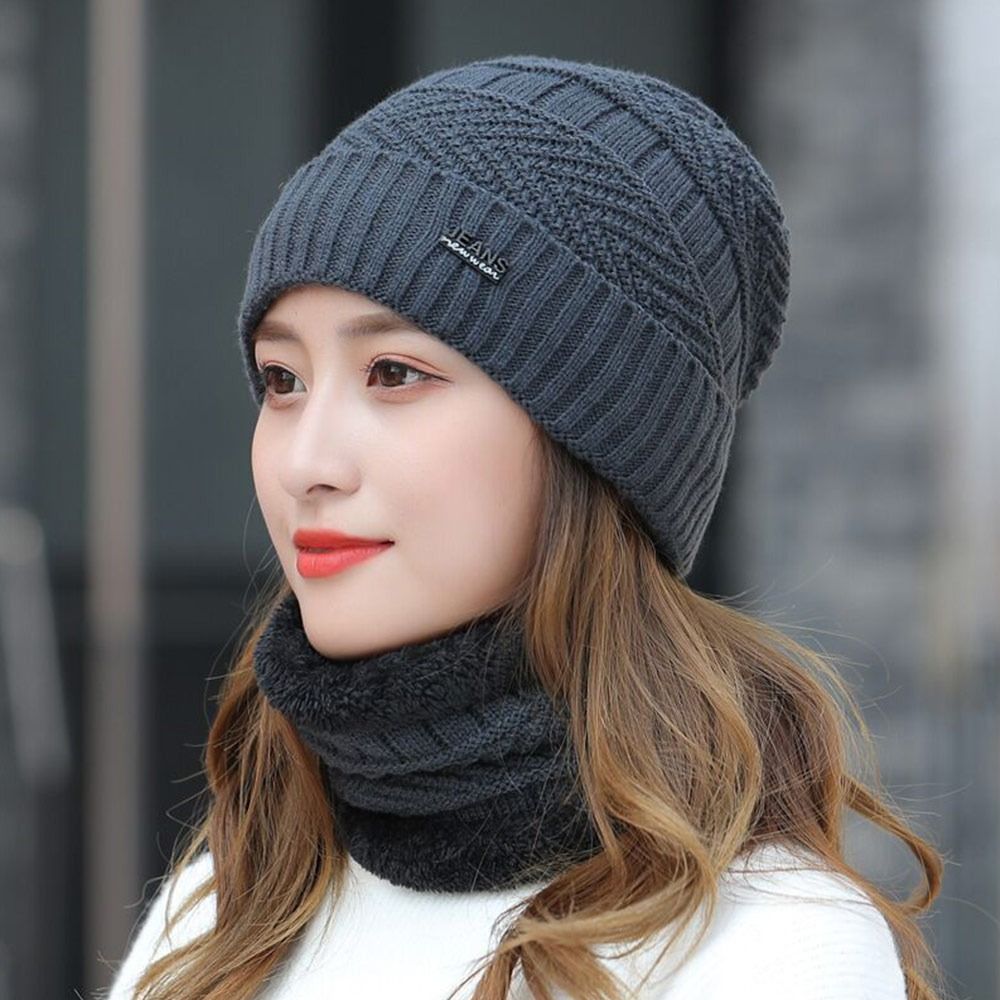 Warm Soft Fleece Knitted Hat B - Knit Beanie Hat Warm recension och pris