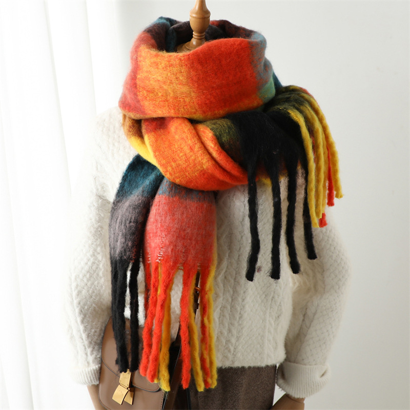 New Autumn Winter Grid Scarf W - Cashmere Pashmina Wrap recension och pris