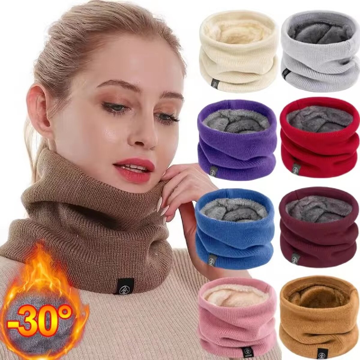 Solid Winter Plush Muffler Woo - Winter Headband Fleece recension och pris